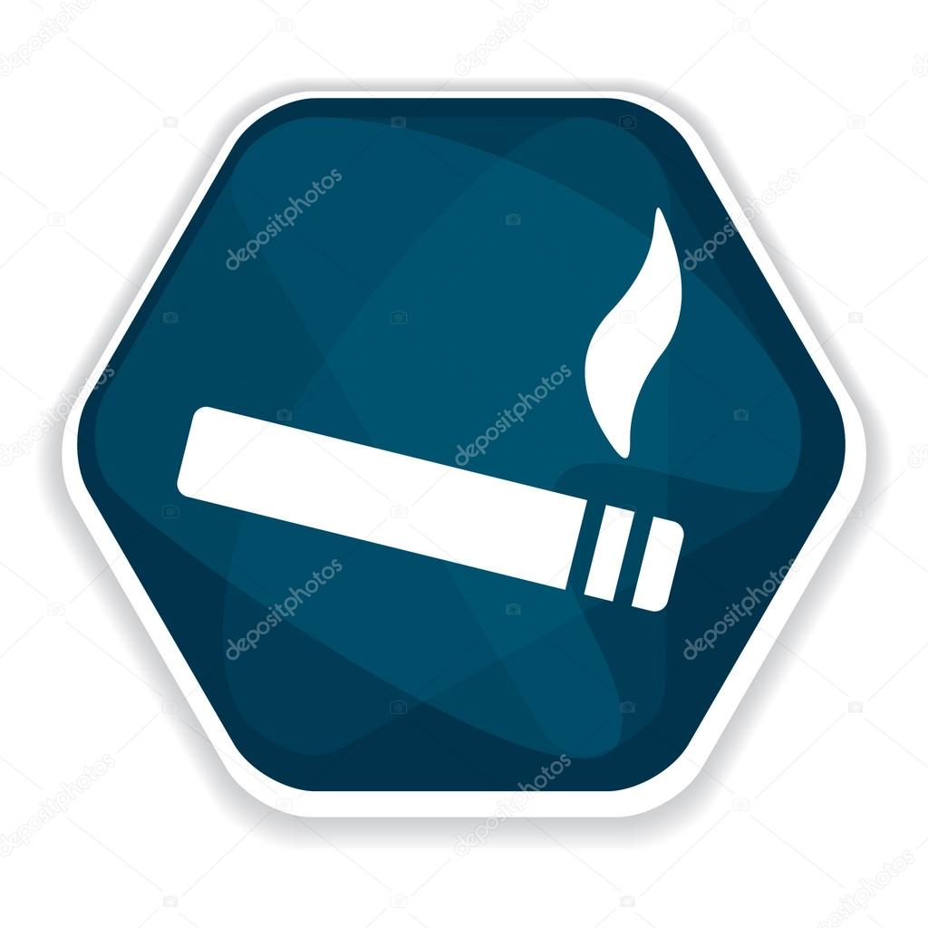 Blue cigarette vector icon, smoking tobacco