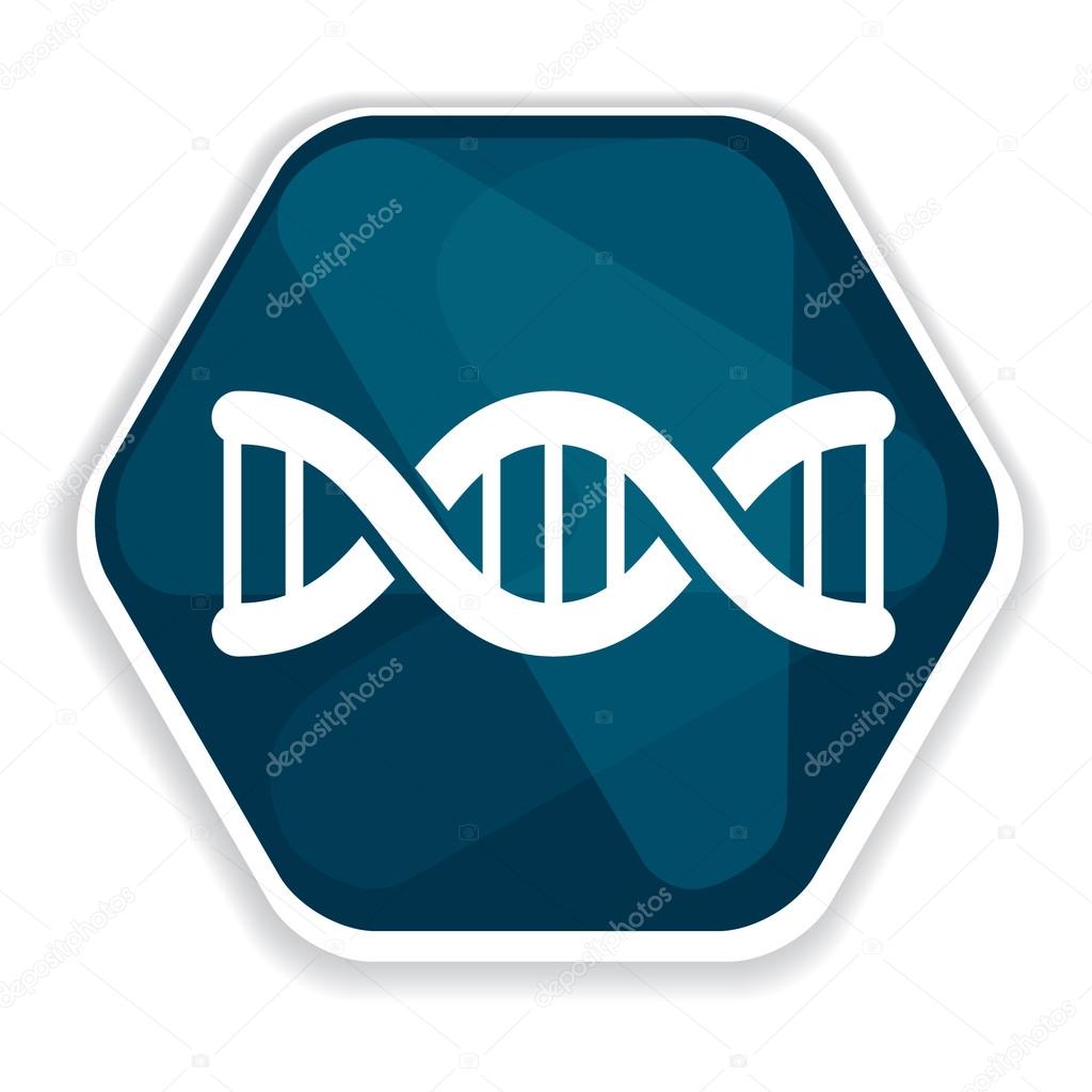 Blue DNA helix vector icon, heredity