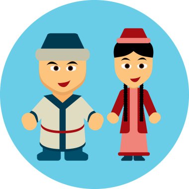 Geleneksel kostümleri Icon - kazak, Moğol
