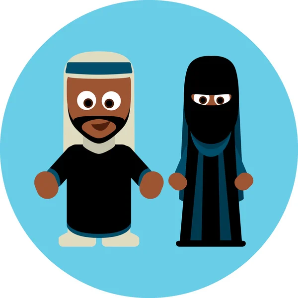 传统服饰图标-阿拉伯人 — 图库矢量图片