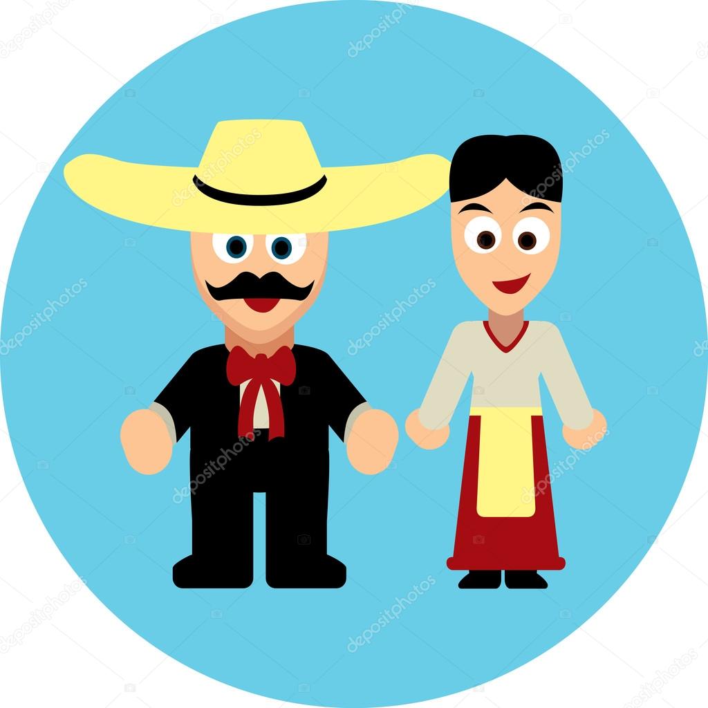 Traditional costumes icon - Mexicans and Latinos Stock Vector Image by ...