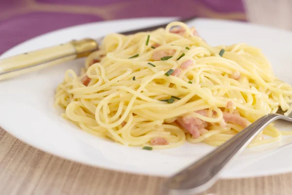 Spagetti alla carbonara — Foto Stock