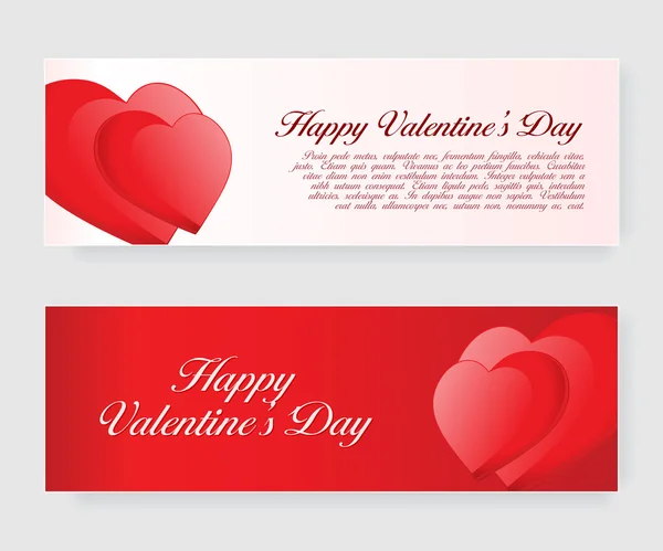 Set of banners for Valentine's Day with hearts — Stock Vector