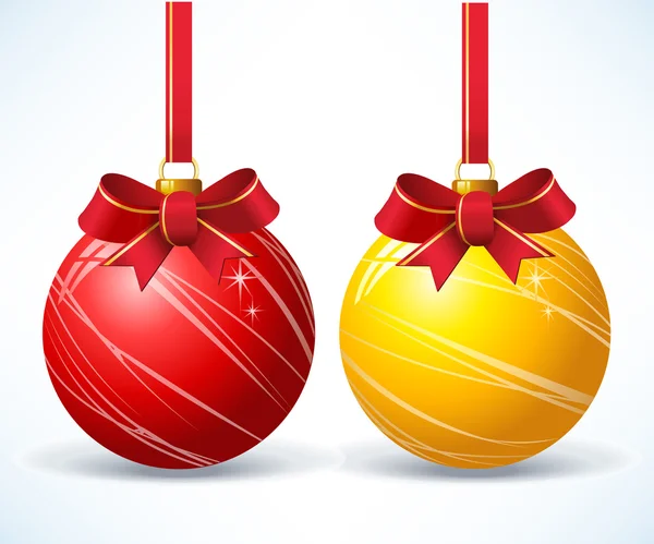 Bolas de Natal vermelhas e douradas — Vetor de Stock