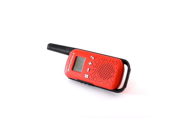 Valencia Spain November 2020 Red Walkie Talkie American Company Motorola — Stock Photo, Image