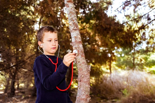 Child  cares about the environment and the health of the forests and trees in his community.