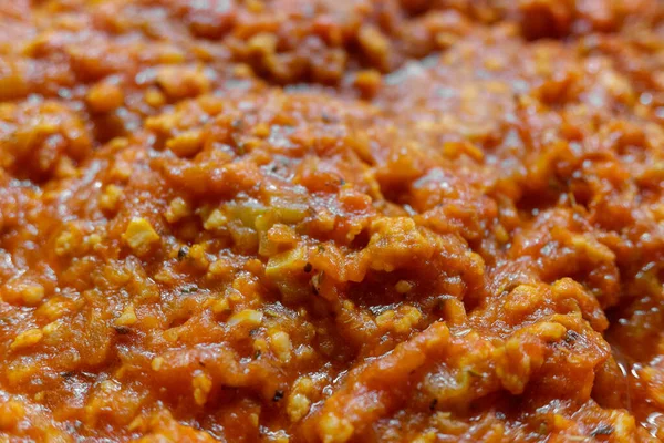 Detalle Una Salsa Verduras Fritas Con Tomate —  Fotos de Stock