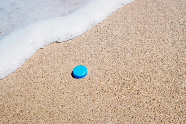 Microplásticos Praias Abundam Devido Resíduos Plásticos Que São Jogados Mar — Fotografia de Stock