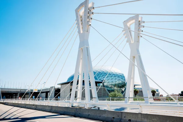 Valencie Španělsko Dubna 2021 Most Bez Dopravy Která Umožňuje Vstup — Stock fotografie