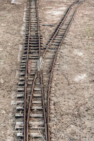 Kleine Verlassene Bahngleise Sind Ein Spiel Für Kinder — Stockfoto