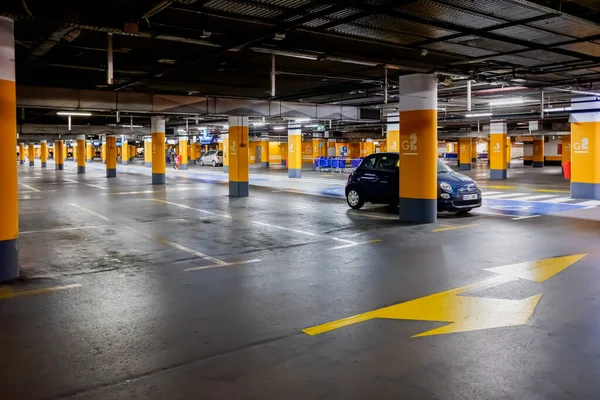 Valencia Spain May 2021 Interior Public Car Park Almost Empty — Stock Photo, Image