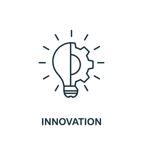 Ikona Řádku Inovací Jednoduchý Prvek Sbírky Digitálních Poruch Obrys Prvku — Stockový vektor