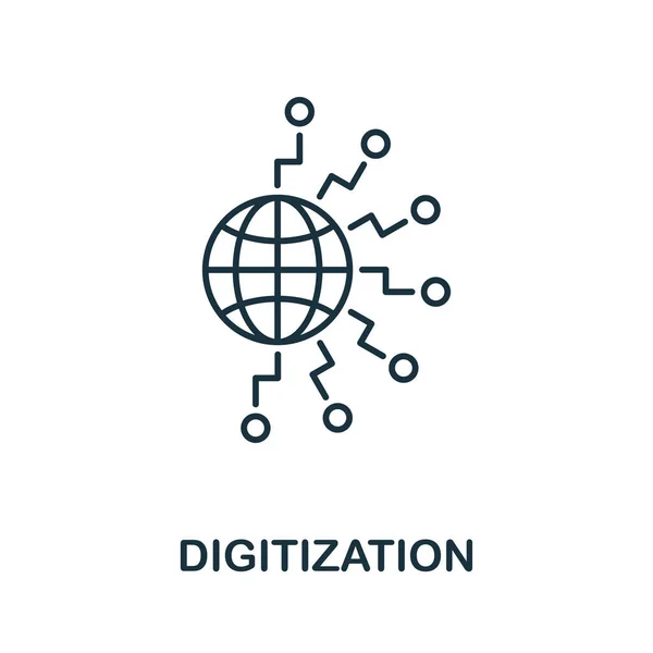 Icona della linea di digitalizzazione. Elemento semplice della collezione digitale di perturbazioni. Outline Elemento icona digitalizzazione — Vettoriale Stock