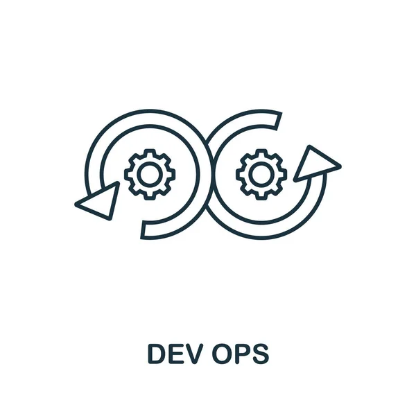 Icono de línea de Dev Ops. Elemento simple de la colección de interrupciones digitales. Esquema Elemento icono Dev Ops — Vector de stock