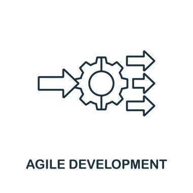 Çevik Gelişim Çizgisi simgesi. Dijital bozulma koleksiyonundan basit bir element. Özet Agile Geliştirme simgesi ögesi