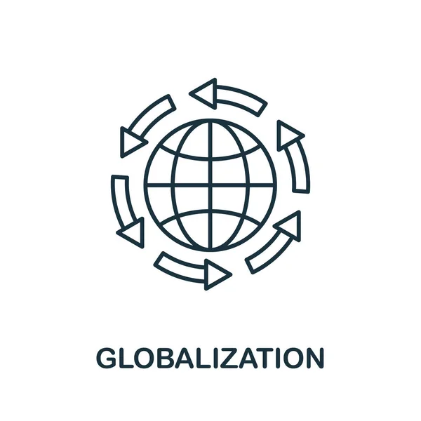 Icona della linea di globalizzazione. Elemento semplice della collezione digitale di perturbazioni. Outline Elemento icona globalizzazione — Vettoriale Stock