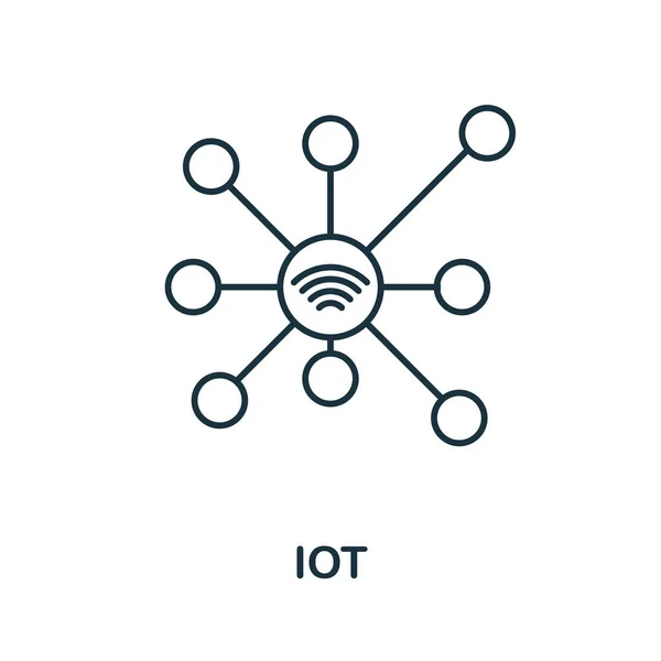 Icona di molte linee. Elemento semplice della collezione digitale di perturbazioni. Elemento icona Outline Iot — Vettoriale Stock