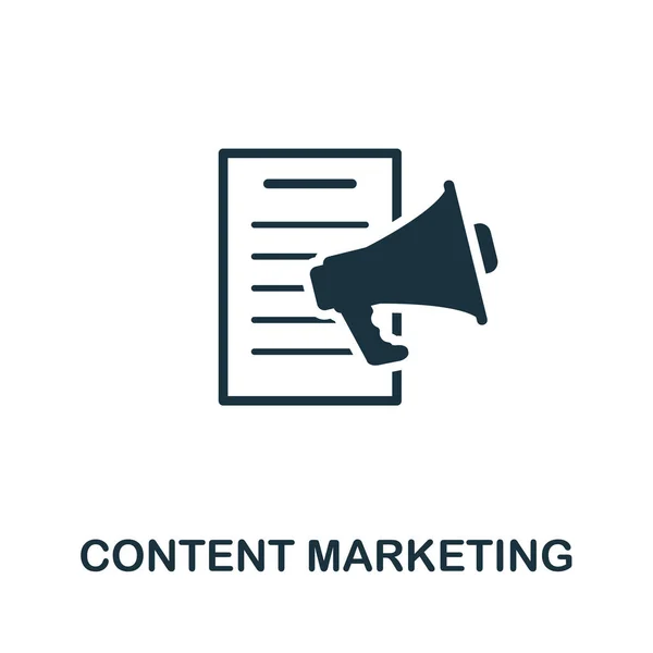 Content Marketing icoon. Eenvoudig element uit website development collectie. Filled Content Marketing icoon voor sjablonen, infographics en meer — Stockvector