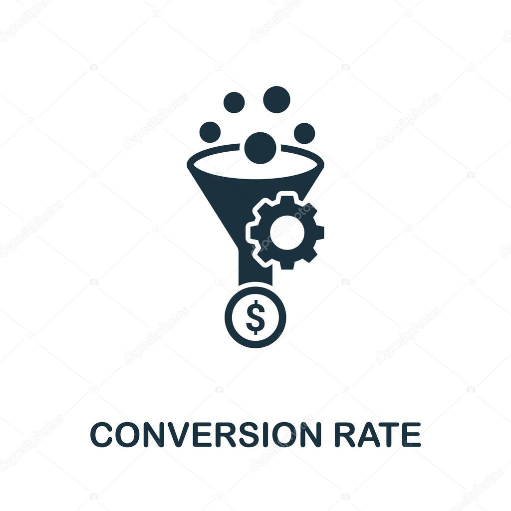 Conversion Rate icon. Creative element sign from website development collection. Monochrome Conversion Rate icon for templates, infographics and more.
