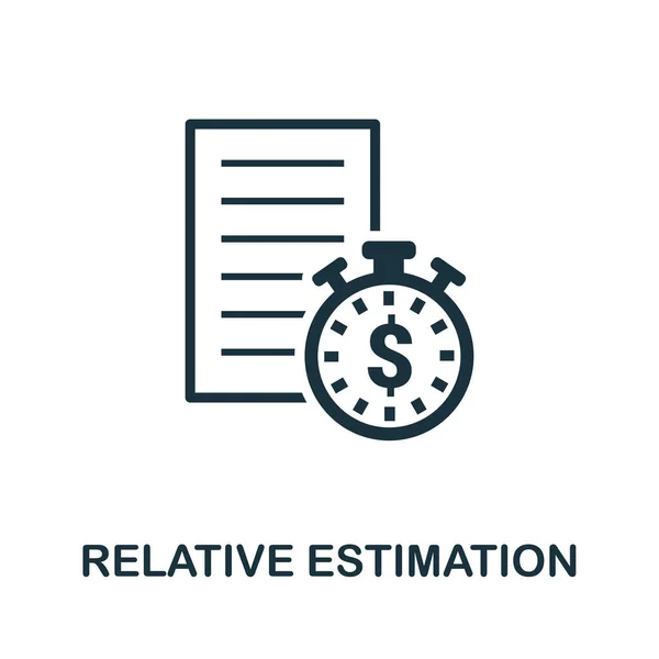 Relatív Becslés Ikon Kreatív Elem Jel Agilis Módszer Gyűjtemény Monokróm — Stock Vector