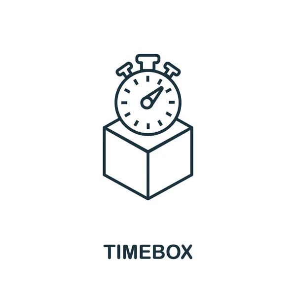 Timebox Ikonen Enkelt Linjeelement Från Agil Samling Fylld Timebox Ikon — Stock vektor