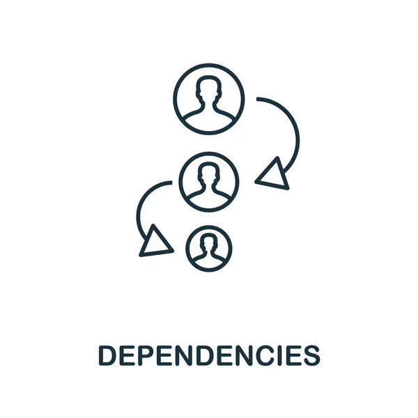 Ícone Dependências Elemento Linha Simples Coleção Inteligência Negócios Ícone Dependências —  Vetores de Stock