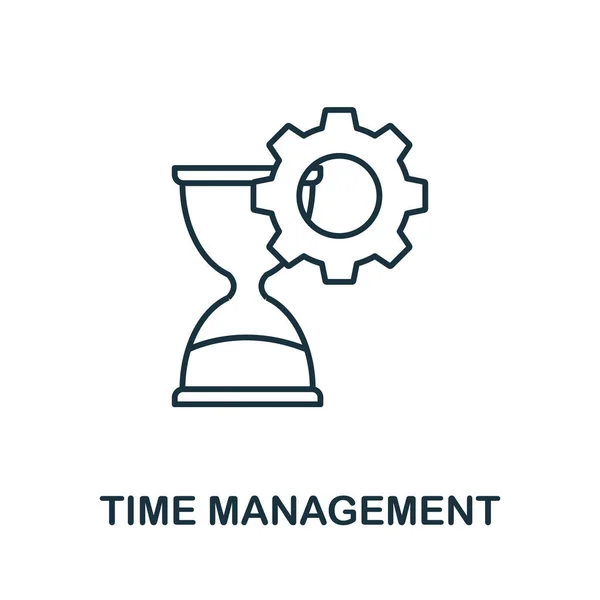 Значок Time Management Простой Линейный Элемент Коллекции Бизнес Технологий Заполненная — стоковый вектор