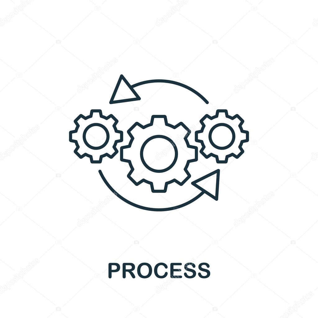 Process icon. Simple line element from audit collection. Filled Process icon for templates, infographics and more.