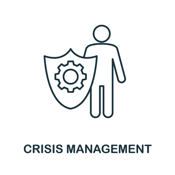危機管理アイコン コミュニティ管理コレクションのシンプルなライン要素 テンプレート インフォグラフィックなどの危機管理アイコンを入力 — ストックベクタ