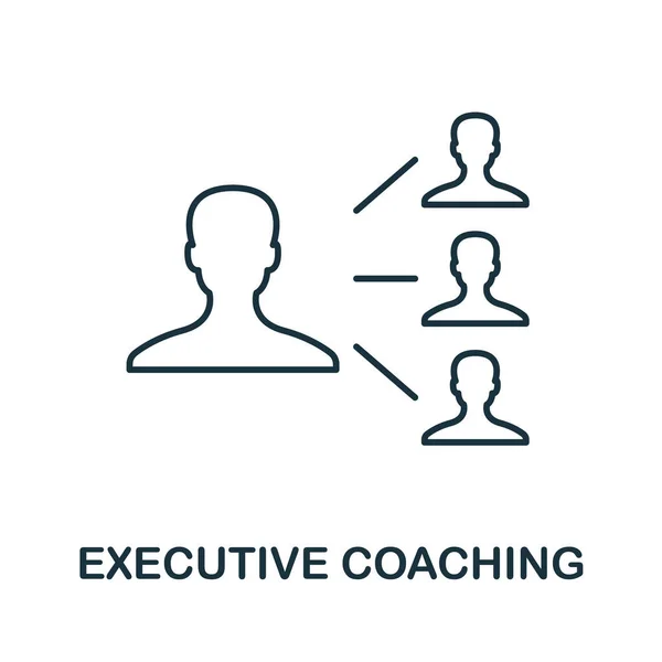 Executive Coaching Icoon Eenvoudig Lijnelement Uit Community Management Collectie Gevuld — Stockvector