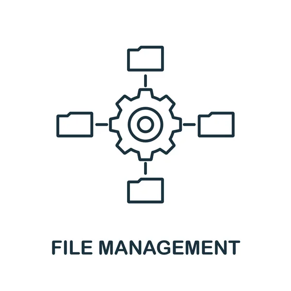 Dateiverwaltung Einfaches Zeilenelement Aus Der Sammlung Von Daten Gefülltes Dateiverwaltungssymbol — Stockvektor