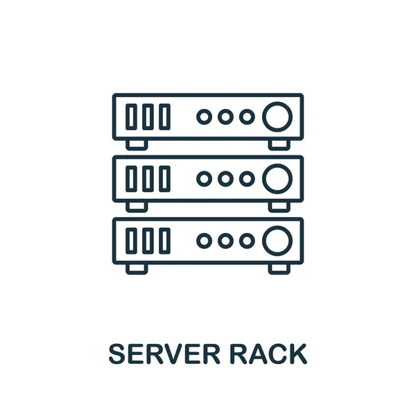 Server Rack Ikon Egyszerű Sorelem Adatgyűjtésből Töltve Server Rack Ikon — Stock Vector