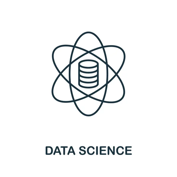 Icône Data Science Élément Ligne Simple Issu Collecte Des Données — Image vectorielle