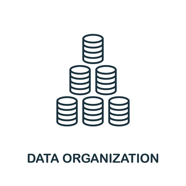 Das Symbol Der Datenorganisation Einfaches Zeilenelement Aus Der Sammlung Von — Stockvektor