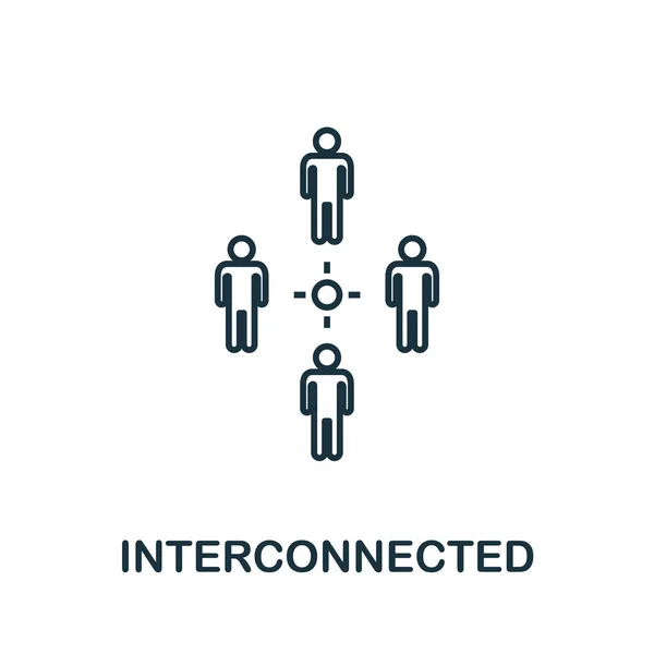 Ícone Interligado Elemento Linha Simples Coleção Cuidados Saúde Digital Ícone — Vetor de Stock