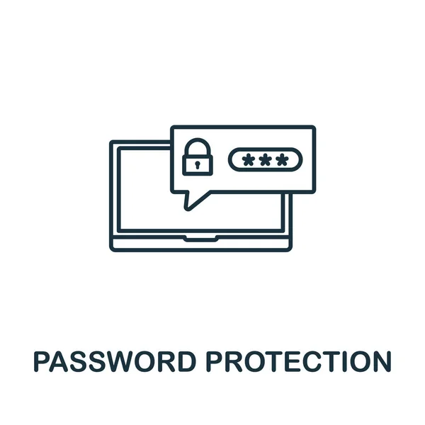パスワード保護アイコン Gprコレクションのシンプルなライン要素 テンプレート インフォグラフィックなどのパスワード保護アイコンを入力します — ストックベクタ