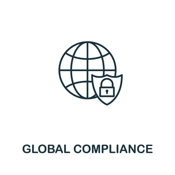 Icône Conformité Mondiale Élément Ligne Simple Collection Gdpr Icône Conformité — Image vectorielle