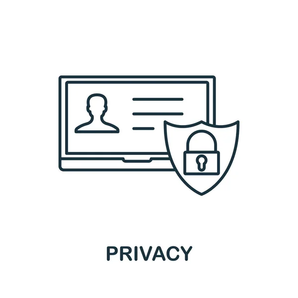Privacy icoon. Line style element uit gdpr collectie. Dunne Privacy icoon voor sjablonen, infographics en meer — Stockvector