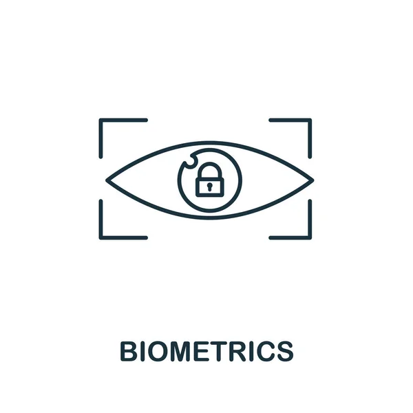 Biometrie icoon. Line style element uit gdpr collectie. Dunne biometrische pictogram voor sjablonen, infographics en meer — Stockvector