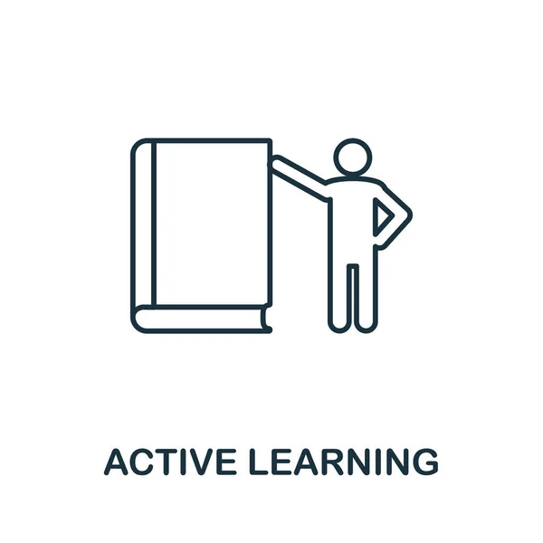 Εικονίδιο Active Learning. Στοιχείο στυλ γραμμής από τη συλλογή δεξιοτήτων ζωής. Λεπτό εικονίδιο Active Learning για πρότυπα, infographics και πολλά άλλα — Διανυσματικό Αρχείο