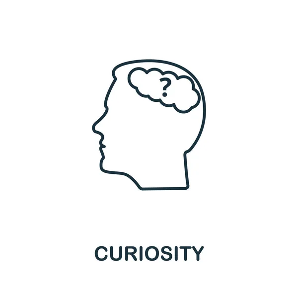 Ikone der Neugier. Linienstilelement aus der Life Skills Collection. Thin Curiosity Icon für Vorlagen, Infografiken und mehr — Stockvektor