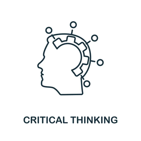 Ikone kritischen Denkens. Linienstilelement aus der Life Skills Collection. Thin Critical Thinking Icon für Vorlagen, Infografiken und mehr — Stockvektor