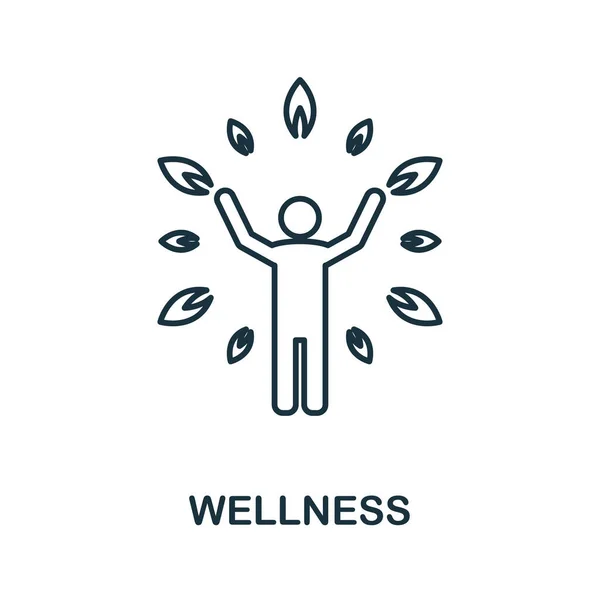 Wellness Ikone. Linienstilelement aus der Life Skills Collection. Thin Wellness Icon für Vorlagen, Infografiken und mehr — Stockvektor