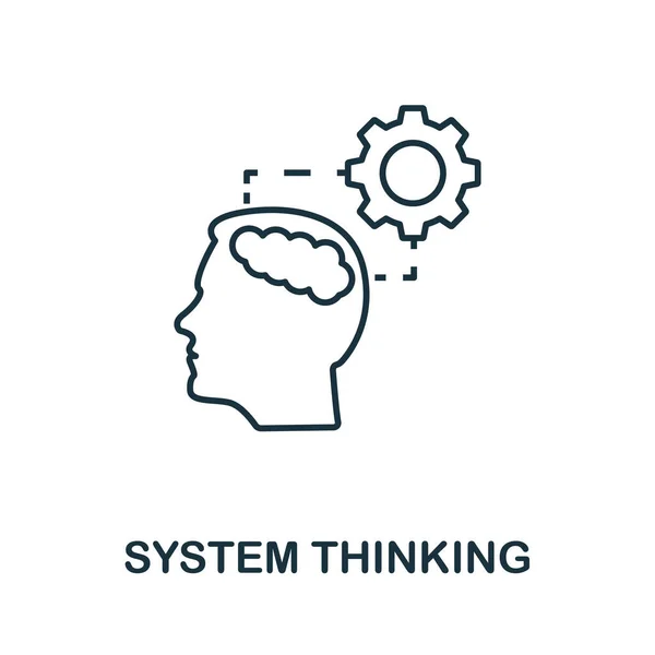 System Thinking Ikone. Linienstilelement aus der Life Skills Collection. Thin System Thinking Icon für Vorlagen, Infografiken und mehr — Stockvektor