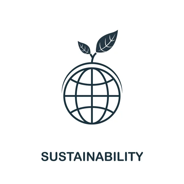 Nachhaltigkeits-Symbol. Linienstilelement aus der Life Skills Collection. Thin Sustainability Icon für Vorlagen, Infografiken und mehr — Stockvektor