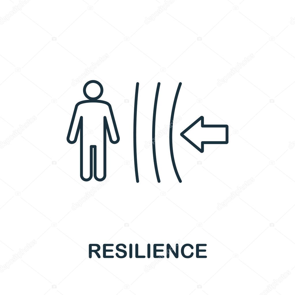 Resilience icon. Simple line element from life skills collection. Filled Resilience icon for templates, infographics and more.
