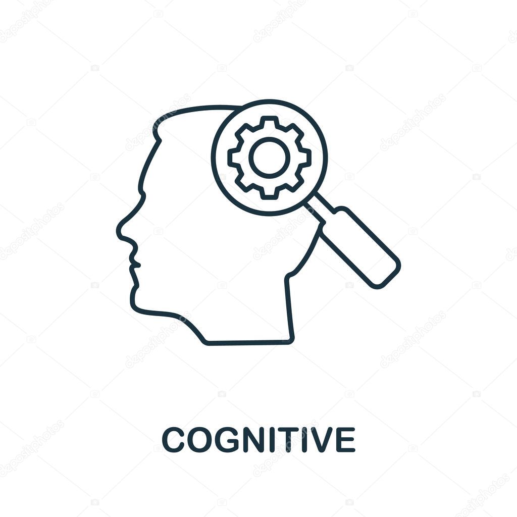 Cognitive icon. Line style element from life skills collection. Thin Cognitive icon for templates, infographics and more