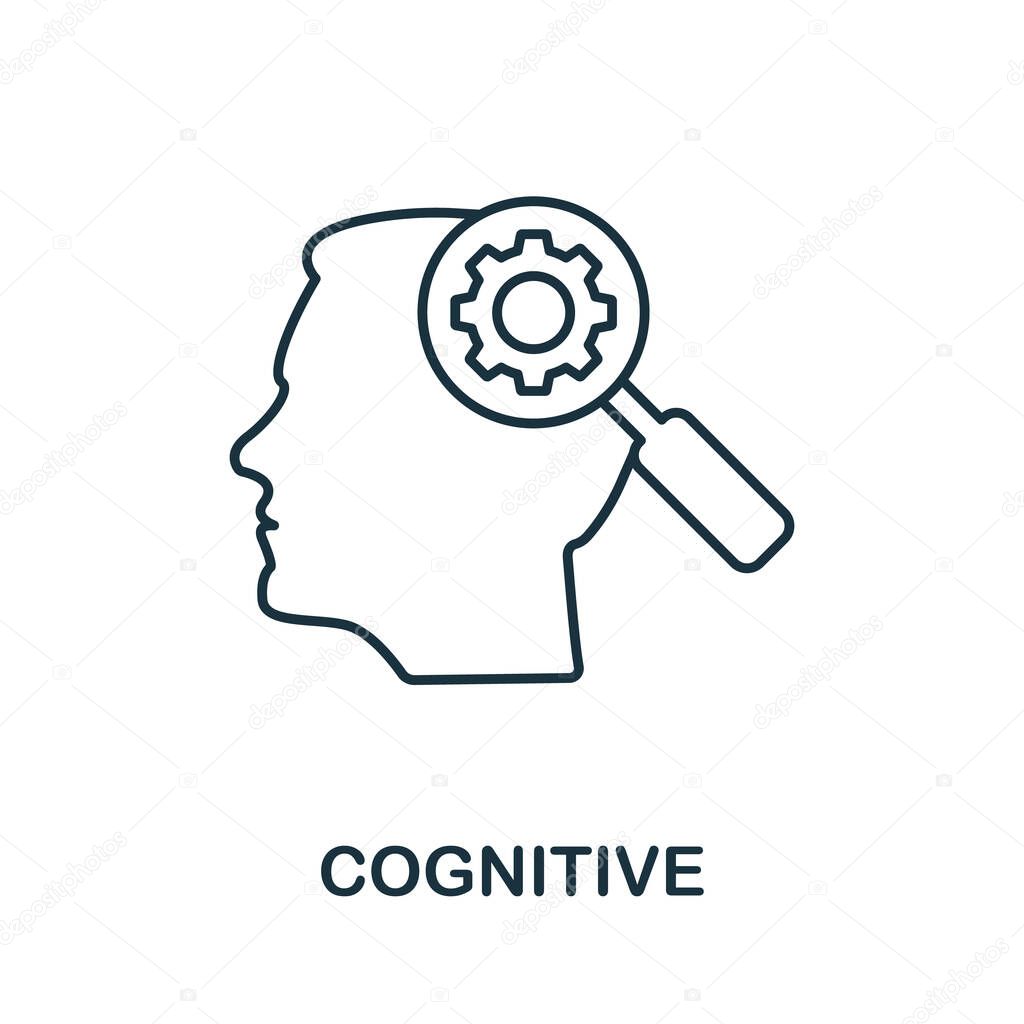 Cognitive icon. Simple line element from life skills collection. Filled Cognitive icon for templates, infographics and more.