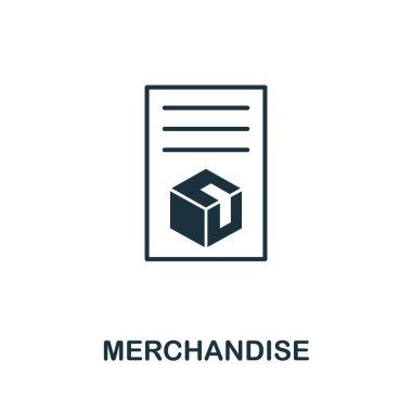 Ticaret simgesi. İş idaresi koleksiyonundan yaratıcı bir unsur. Web tasarımı, uygulamalar ve yazılımlar için basit Merchandise simgesi.