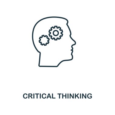 Kritik Düşünme ikonu. Kişilik koleksiyonundan basit bir satır ögesi. Şablonlar, bilgi grafikleri ve daha fazlası için Kritik Düşünme simgesi dolduruldu.